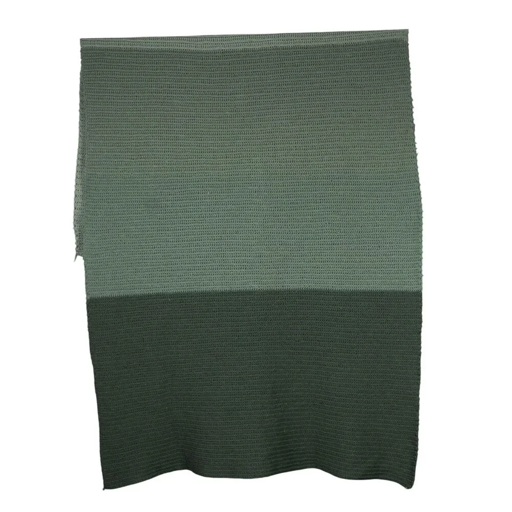 Handwoven Green Throw Blanket 48